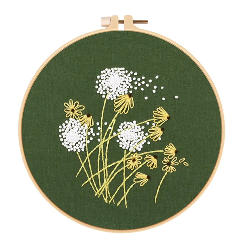 CraftHoop 4-Piece Floral Elegance Embroidery Kit