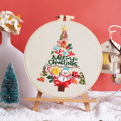 CraftHoop Festive Christmas 4-Piece Embroidery Kit