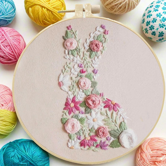 CraftHoop Easter Floral Bunny Embroidery Kit