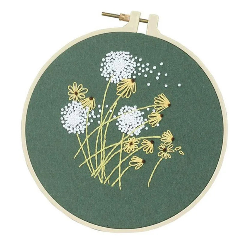 CraftHoop 4-Piece Floral Elegance Embroidery Kit