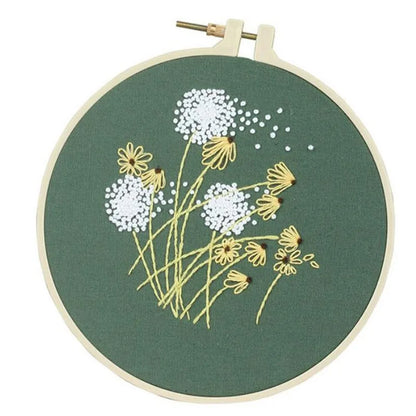 CraftHoop 4-Piece Floral Elegance Embroidery Kit