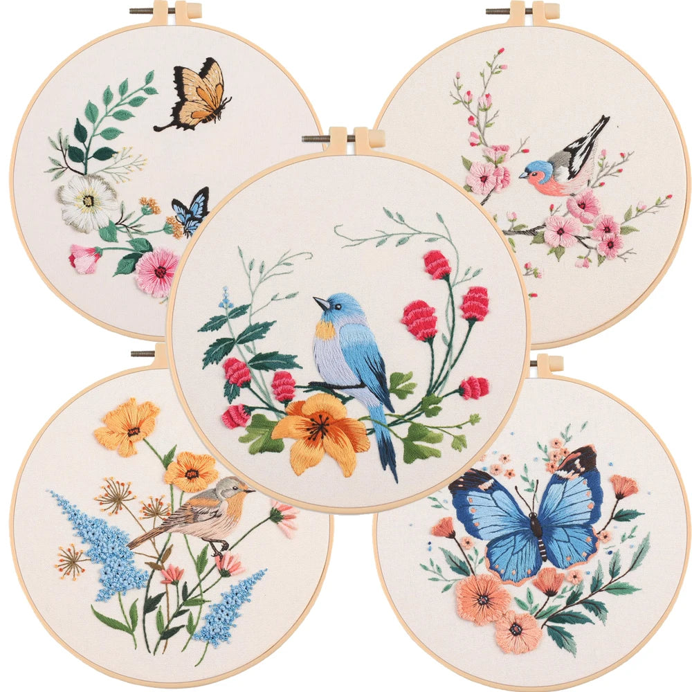 CraftHoop Birds & Blossoms Embroidery Kit
