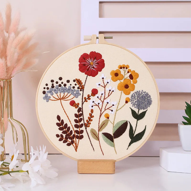 CraftHoop 4-Piece Nature’s Palette Embroidery Set