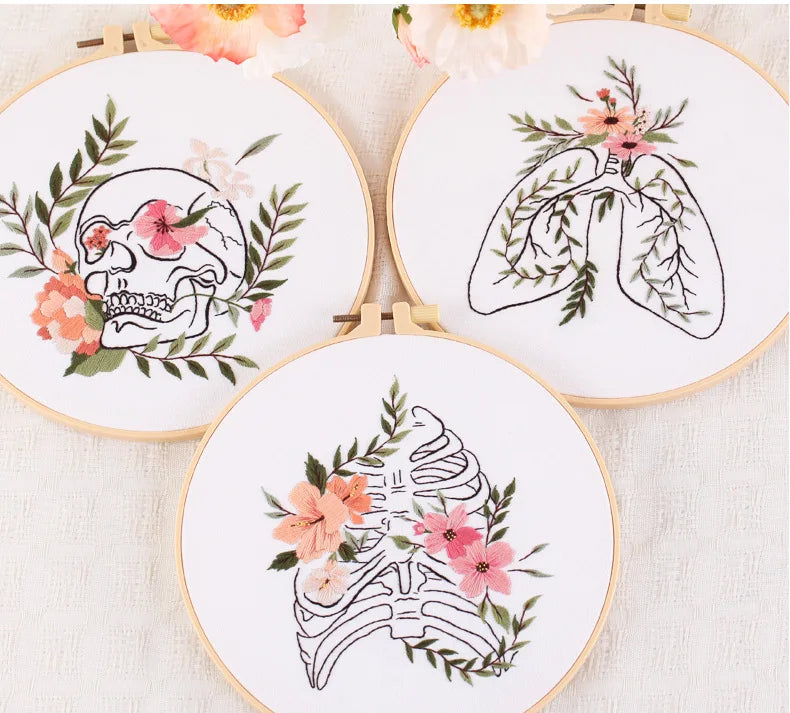 CraftHoop Floral Anatomy Embroidery Kit