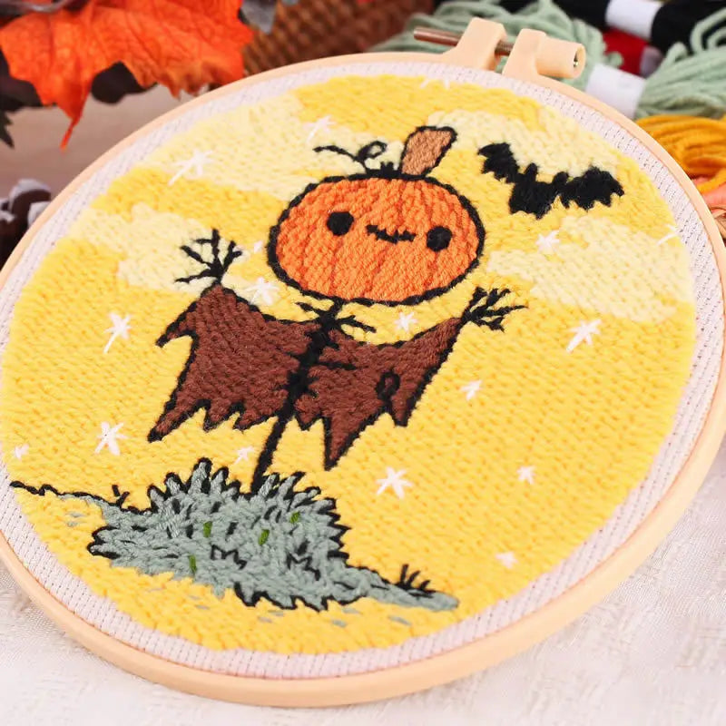 CraftHoop Pumpkin Halloween Punch Needle Kit