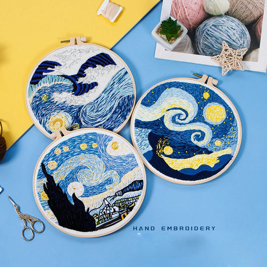 CraftHoop The Starry Night Embroidery Kit