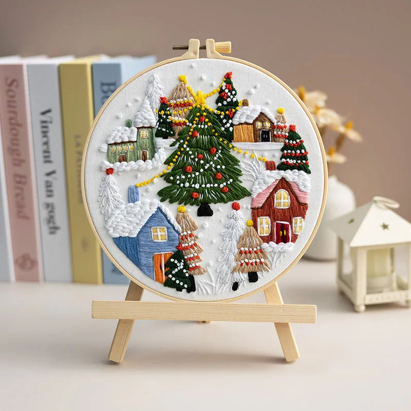 CraftHoop Winter Village Embroidery Kit