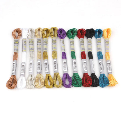 CraftHoop 12-Color Metallic Thread Bundle