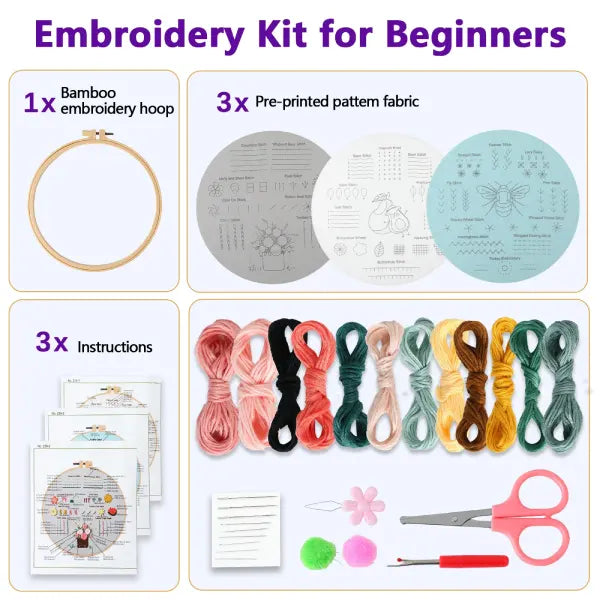 CraftHoop 3 Sets Beginner's Stitch Kit