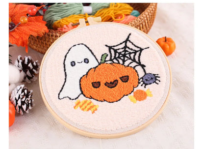 CraftHoop Pumpkin Halloween Punch Needle Kit