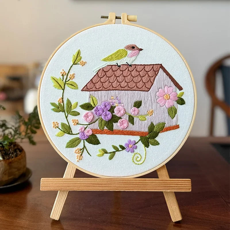 CraftHoop Birdhouse Garden Embroidery Kit