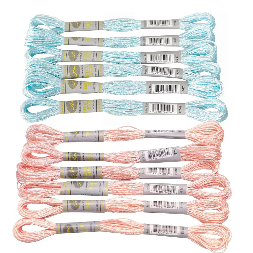 CraftHoop 12-Color Metallic Thread Bundle