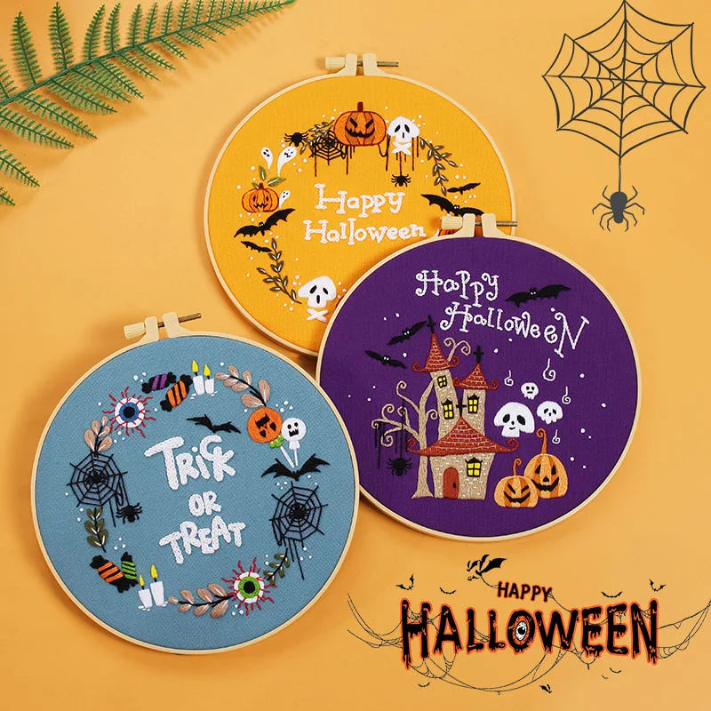 CraftHoop Trick & Treat Halloween Embroidery Kit