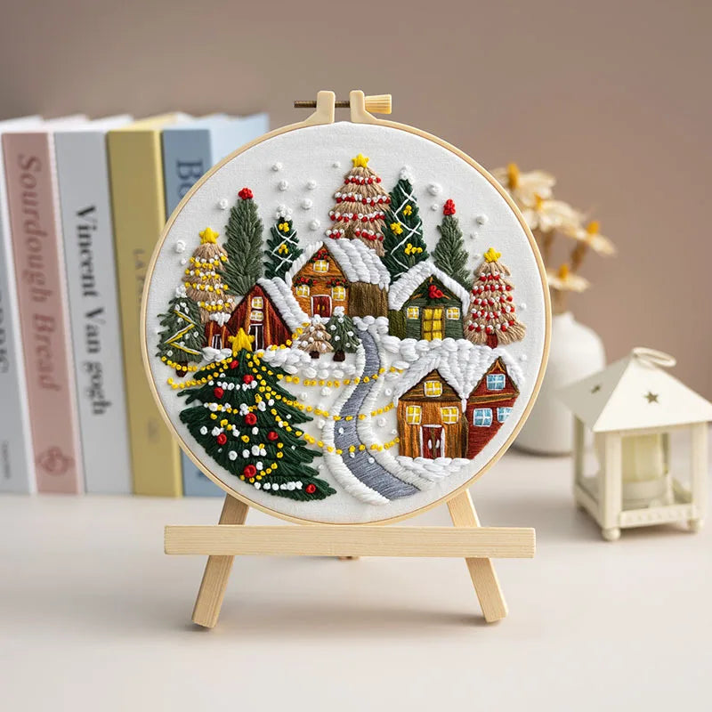 CraftHoop Winter Village Embroidery Kit