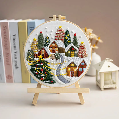 CraftHoop Winter Village Embroidery Kit
