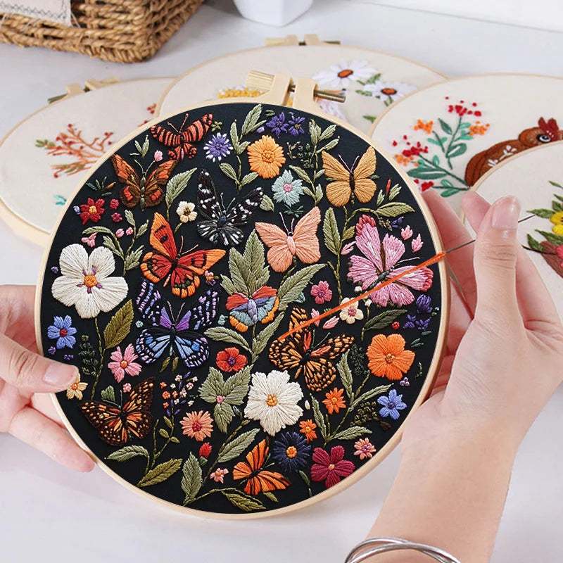 CraftHoop Butterfly Garden Embroidery Kit