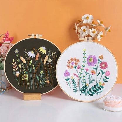CraftHoop 3-Piece Wildflower Embroidery Set