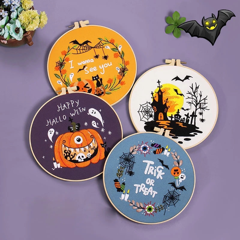 CraftHoop Trick & Treat Halloween Embroidery Kit