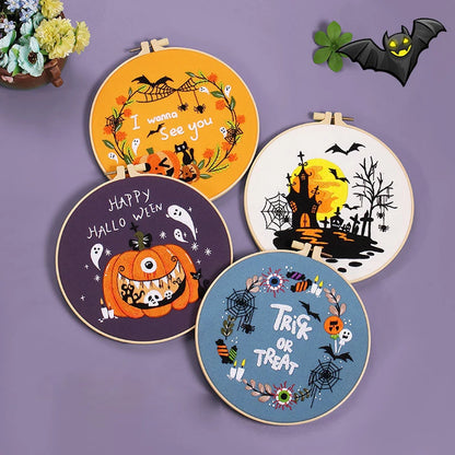 CraftHoop Trick & Treat Halloween Embroidery Kit