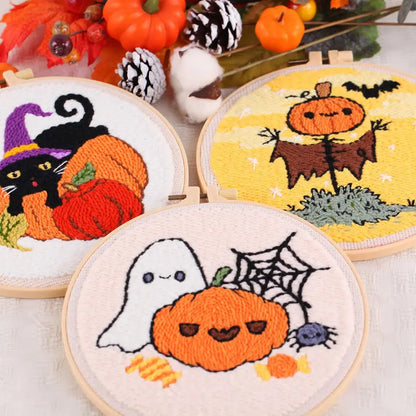 CraftHoop Pumpkin Halloween Punch Needle Kit