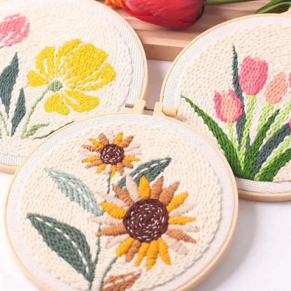 CraftHoop Garden Joy Punch Needle Kit