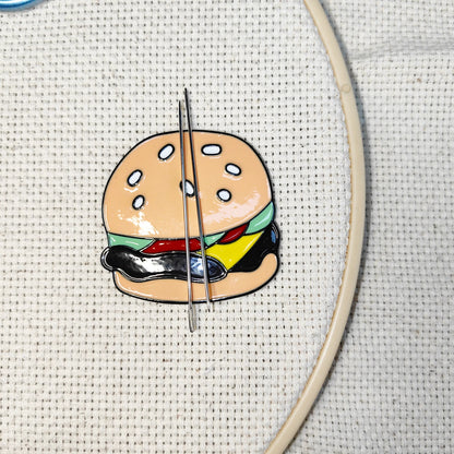 Magnetic Needle Holders: Pizza & Hamburger