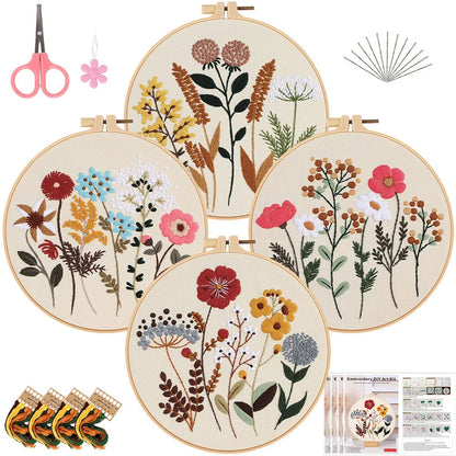 CraftHoop 4-Piece Nature’s Palette Embroidery Set