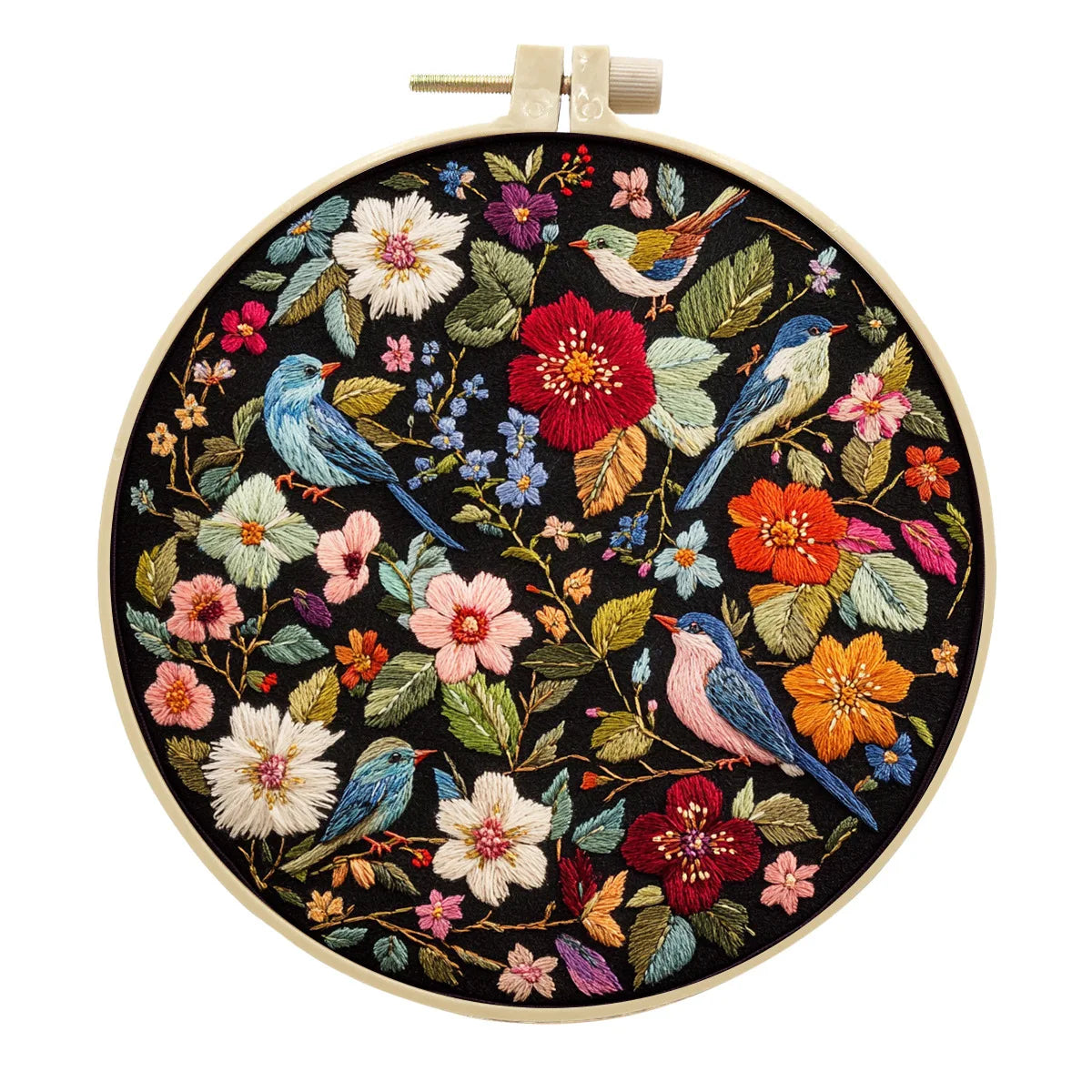 CraftHoop Wildflower Birds Embroidery Kit