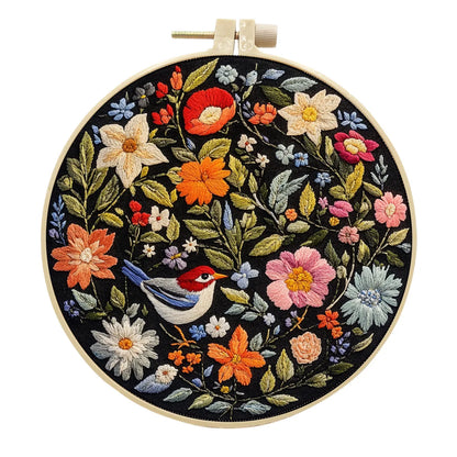 CraftHoop Wildflower Birds Embroidery Kit