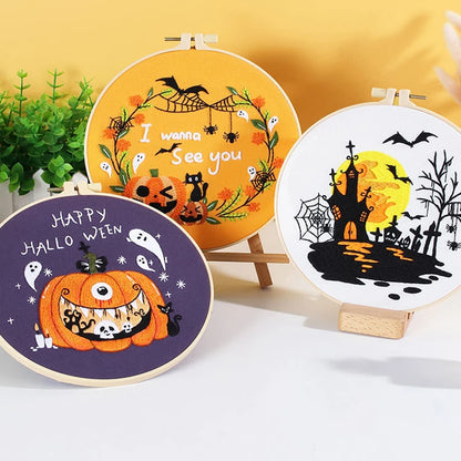 CraftHoop Trick & Treat Halloween Embroidery Kit