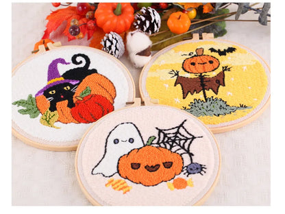 CraftHoop Pumpkin Halloween Punch Needle Kit