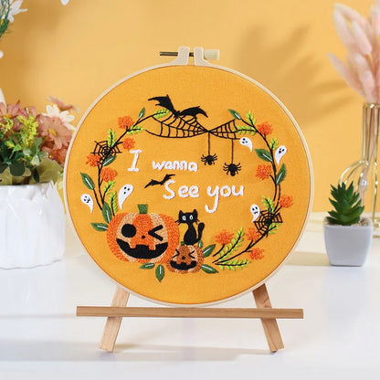 CraftHoop Trick & Treat Halloween Embroidery Kit