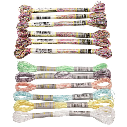 CraftHoop 12-Color Metallic Thread Bundle