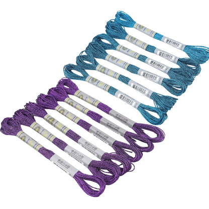 CraftHoop 12-Color Metallic Thread Bundle