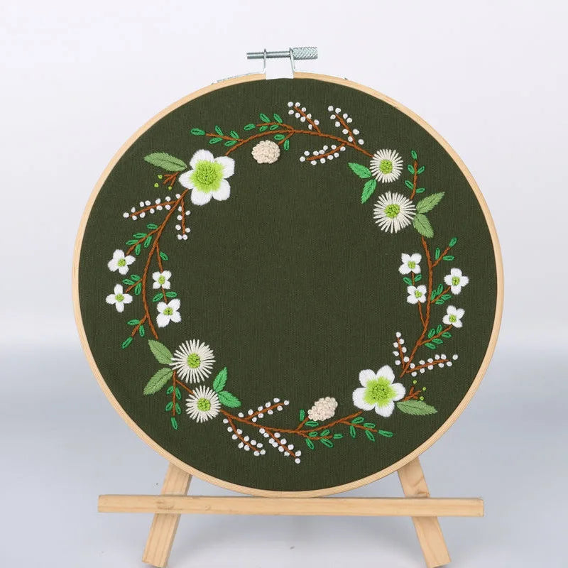 CraftHoop 4-Piece Floral Elegance Embroidery Kit