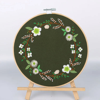 CraftHoop 4-Piece Floral Elegance Embroidery Kit