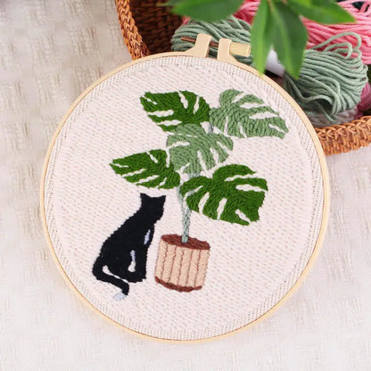 CraftHoop Cat & Plant Lovers Punch Needle Kit