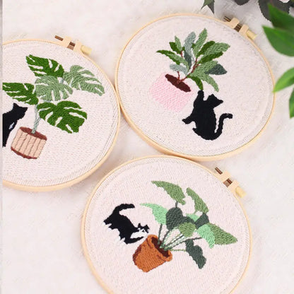 CraftHoop Cat & Plant Lovers Punch Needle Kit
