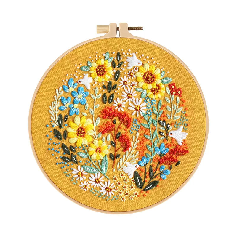 CraftHoop Vibrant Blooms Embroidery Kit