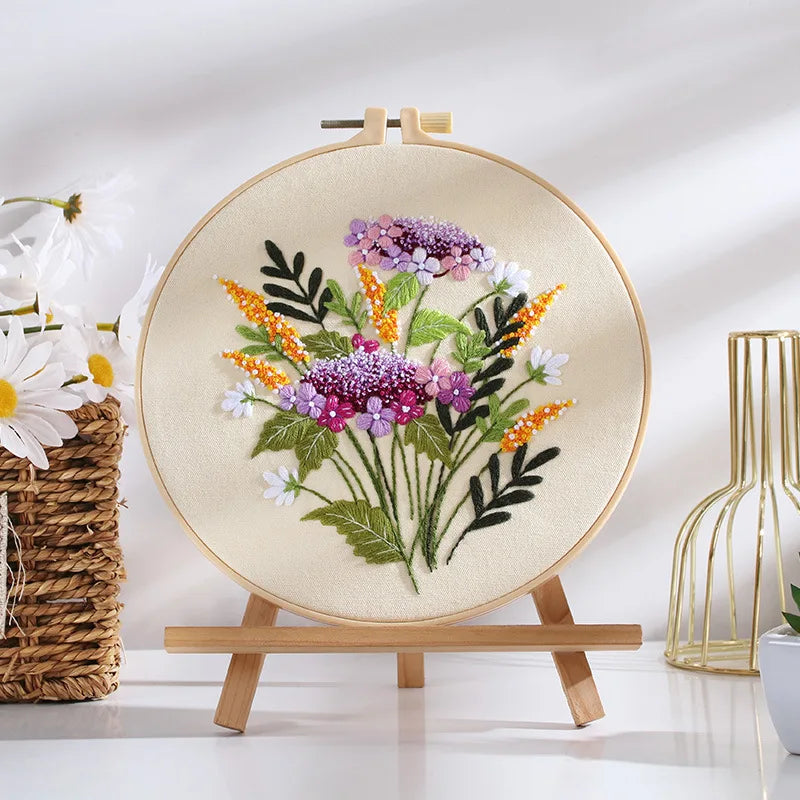 CraftHoop 4-Piece Blooming Garden Embroidery Kit