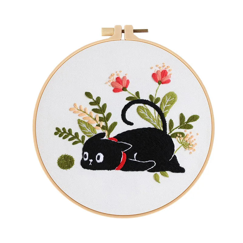 CraftHoop Midnight Cats Embroidery Kit