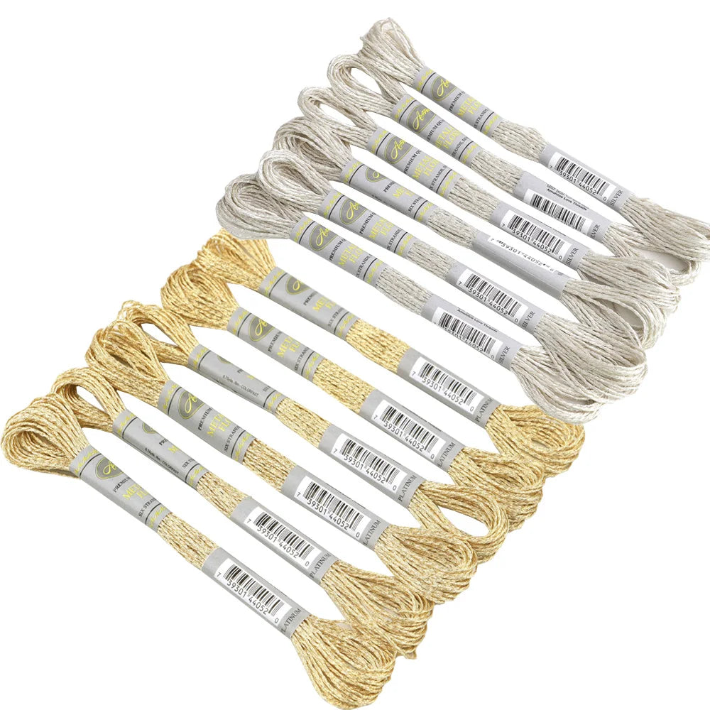 CraftHoop 12-Color Metallic Thread Bundle