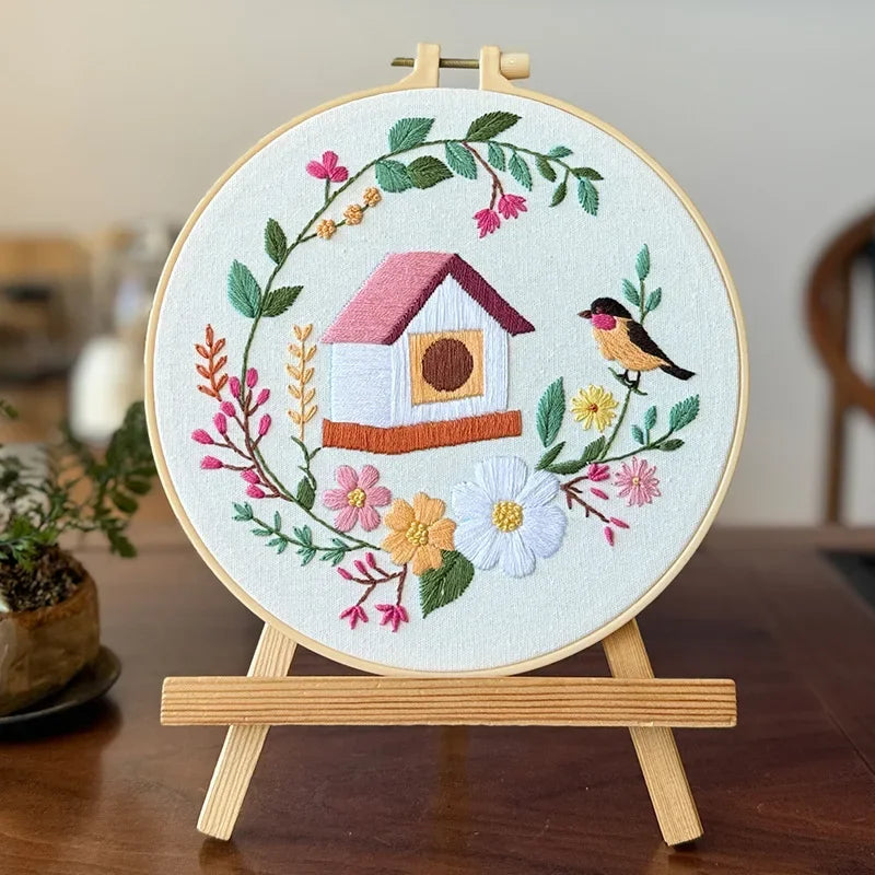 CraftHoop Birdhouse Garden Embroidery Kit