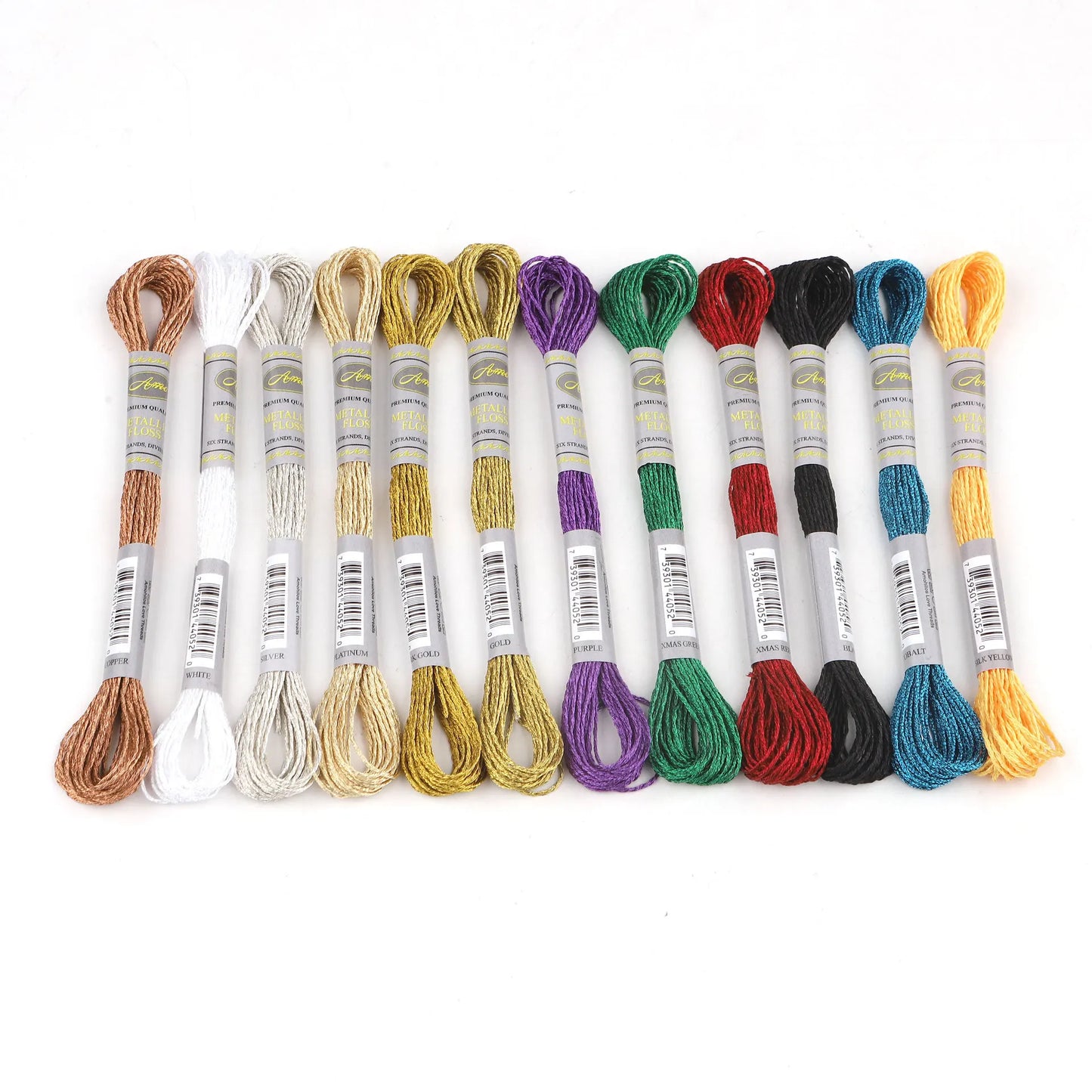 CraftHoop 12-Color Metallic Thread Bundle
