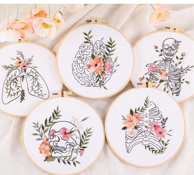 CraftHoop Floral Anatomy Embroidery Kit