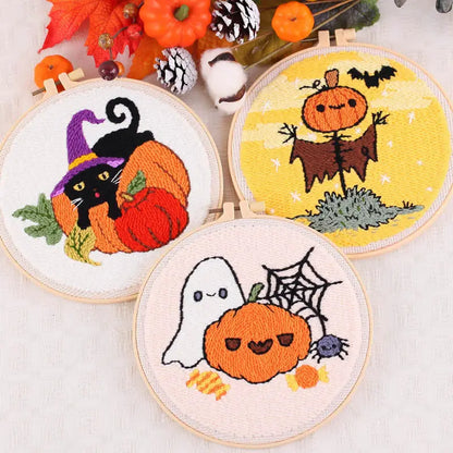 CraftHoop Pumpkin Halloween Punch Needle Kit