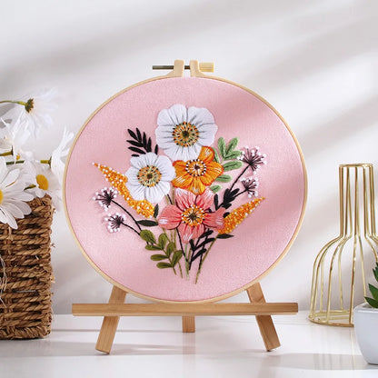CraftHoop 4-Piece Blooming Garden Embroidery Kit