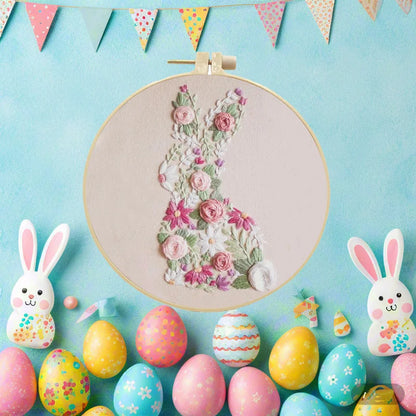 CraftHoop Easter Floral Bunny Embroidery Kit