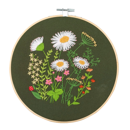 CraftHoop 4-Piece Floral Elegance Embroidery Kit