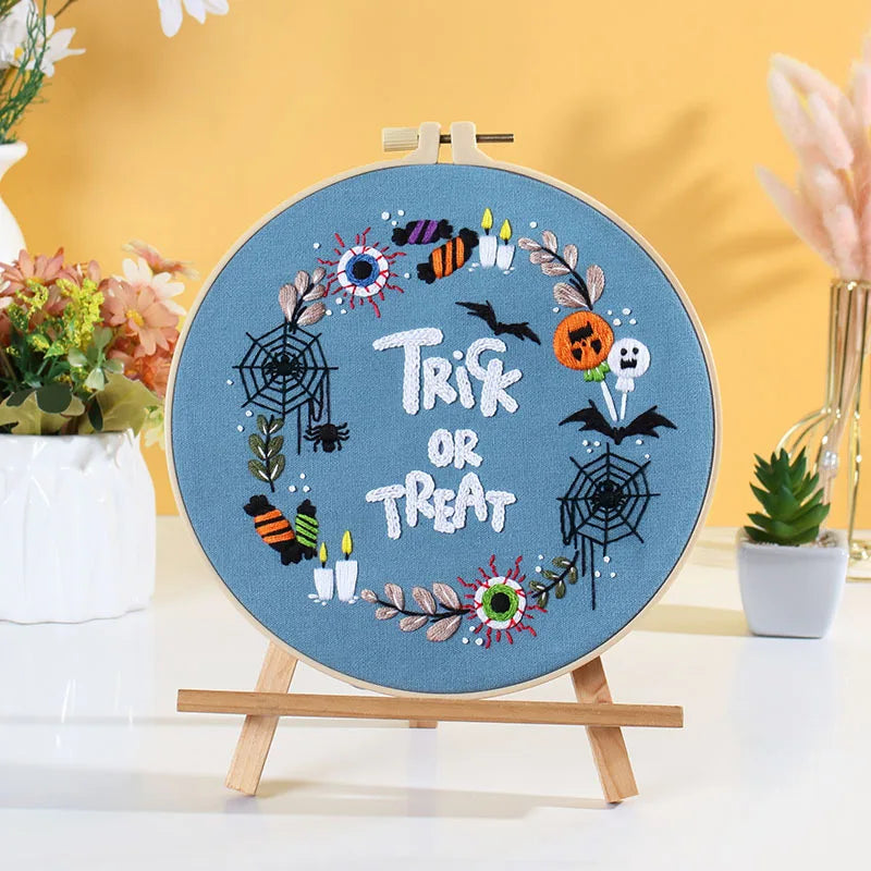 CraftHoop Trick & Treat Halloween Embroidery Kit